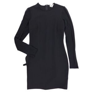 SUPERDOWN Nia Bodycon Dress 90s Sexy Mesh Long Sleeve Mini Black Party Glam Y2k